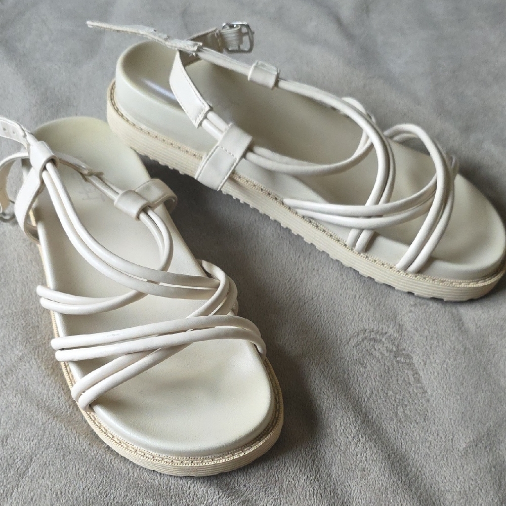 Y2K Cream Strappy Sandals